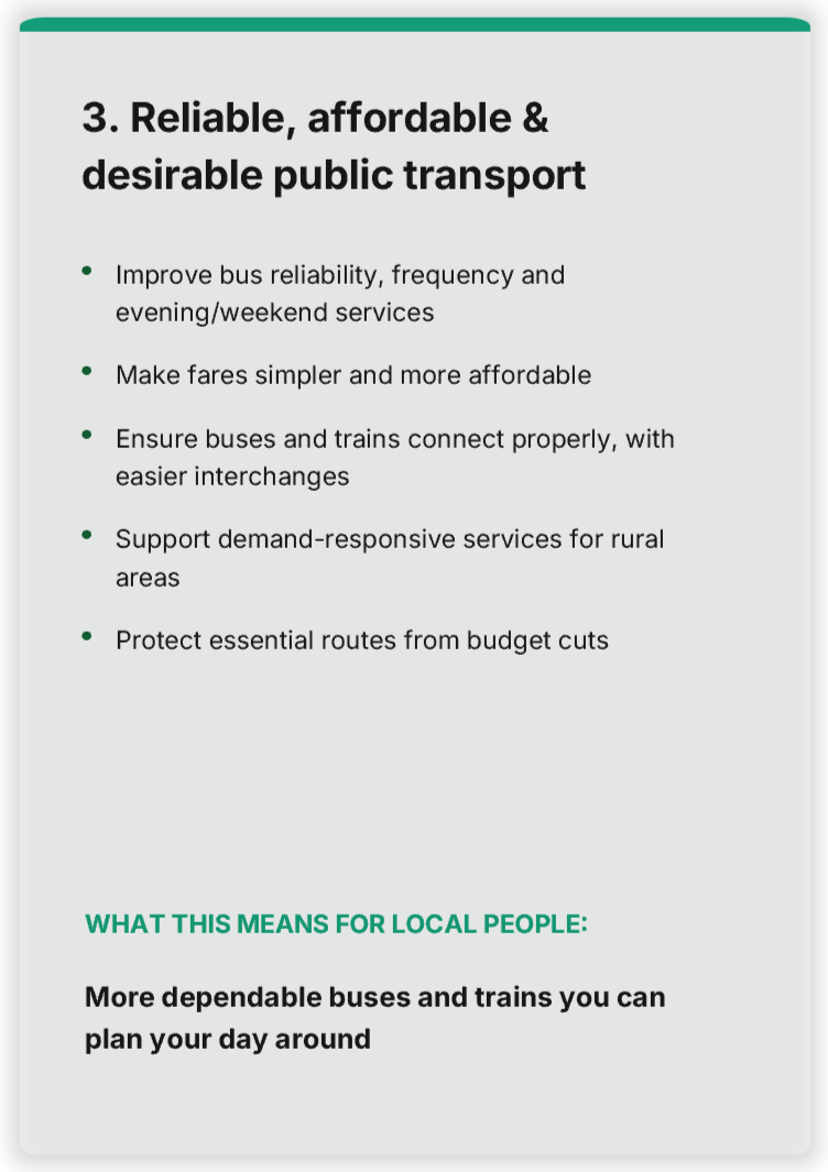 Strategic priority 3 Strategic priority 3: Reliable, affordable & desirable public transport